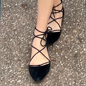 Vince Camuto Pointed Toe Tie Flats
